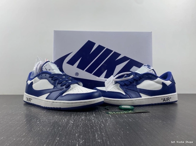 1st Kicks TRAVIS AIR OFF-WHITE X SCOTT X 1 DM7890-101 JORDAN CUSTOM 0823